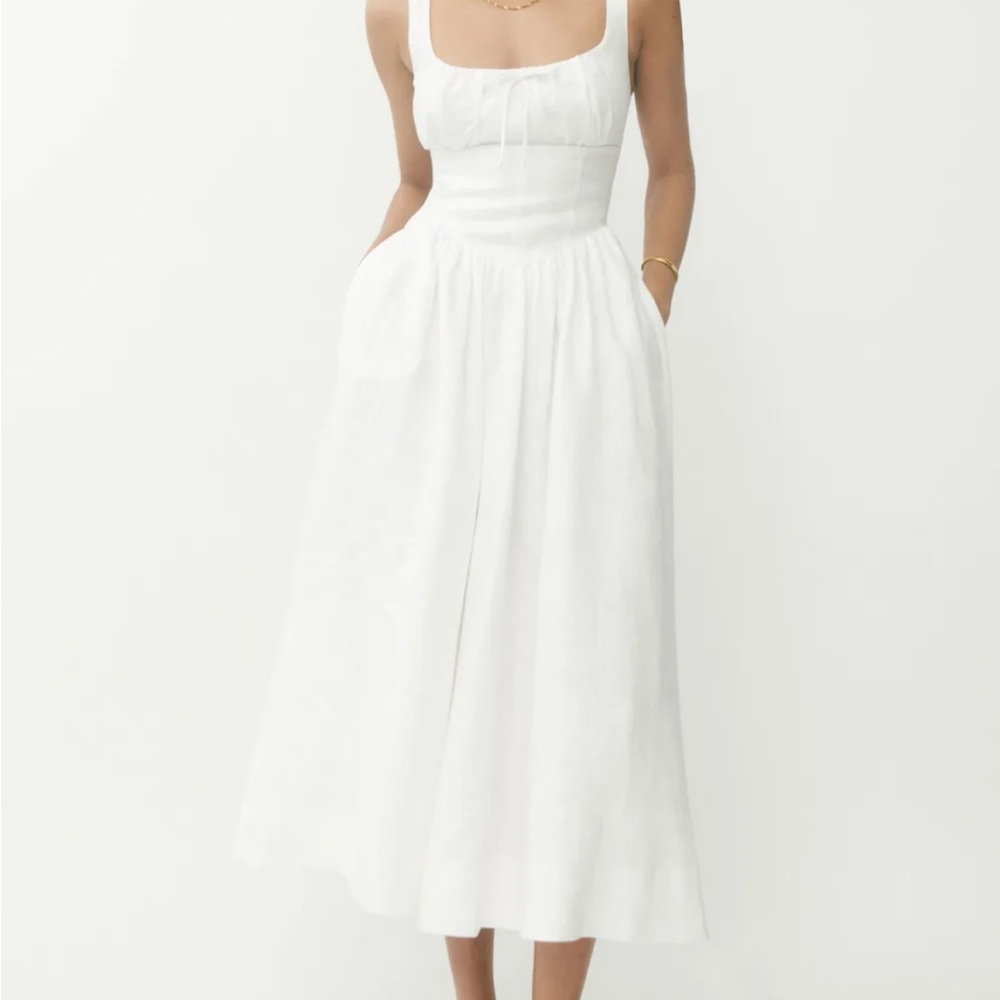 Balla Linen Dress- White Size 8 Reformation. Never worn with tags!